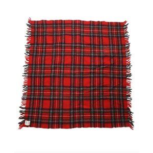 Vtg 50s 60s Troy Mills Leisure Blanket Wool Fringed Throw Blanket Bedding USA
